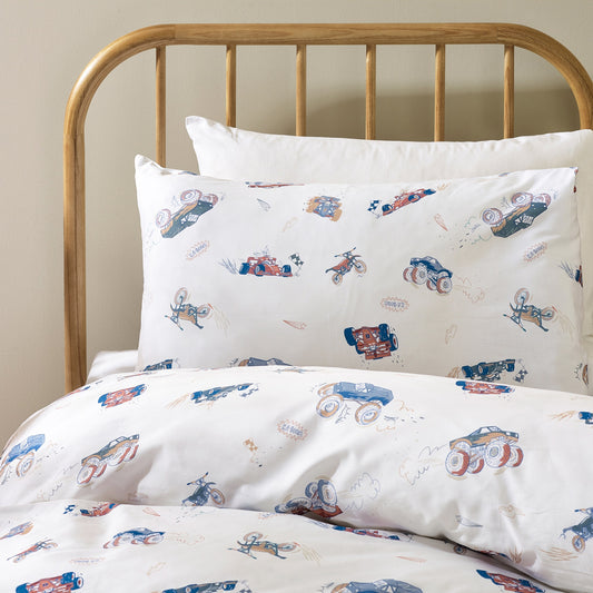 Vehicles Organic Cotton Duvet Cover & Pillowcase
