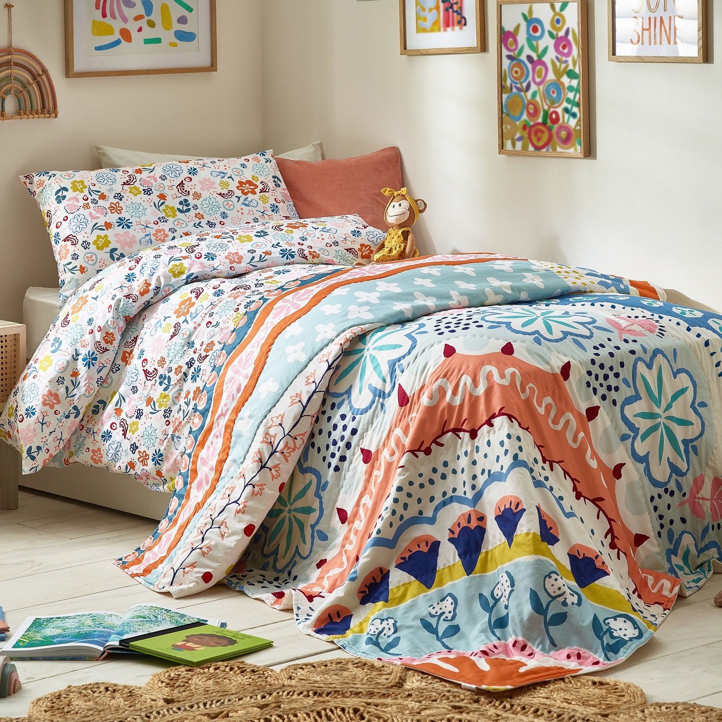 Floral Organic Cotton Duvet Cover & Pillowcase