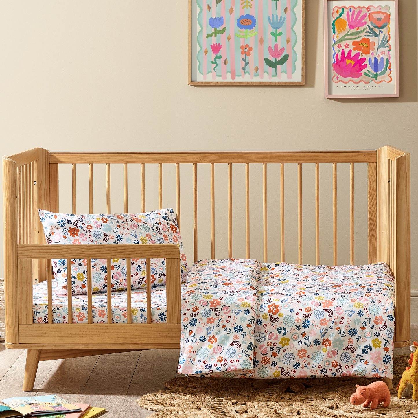 Floral Organic Cotton Duvet Cover & Pillowcase