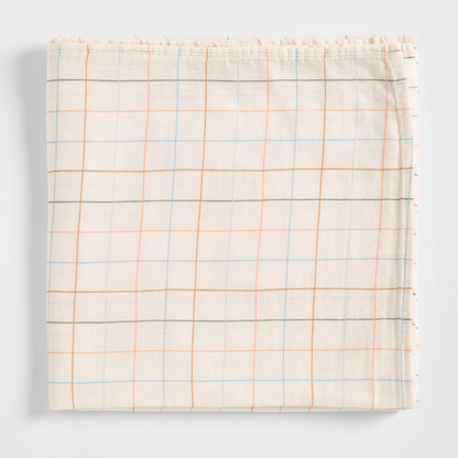 Grid Organic Cotton Muslin Swaddle