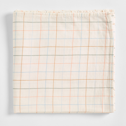 Grid Organic Cotton Muslin Swaddle