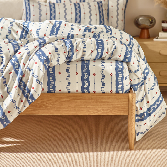 Etta Organic Cotton Fitted Sheet – Indigo