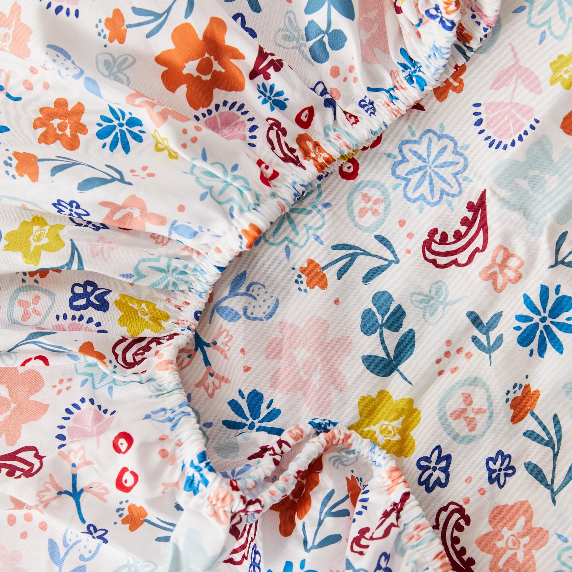 Floral Organic Cotton Fitted Sheet