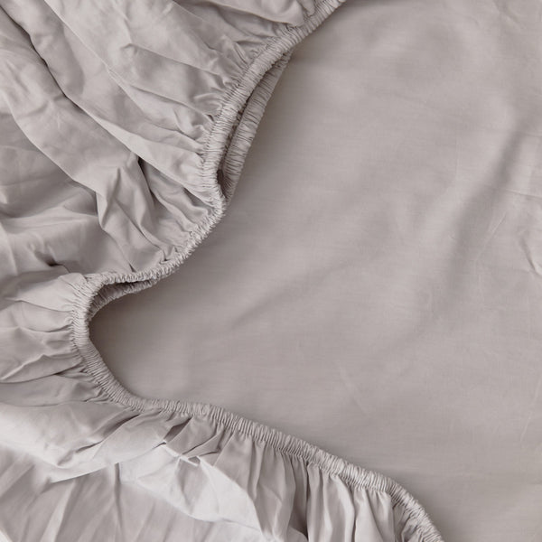 Dove Grey Organic Cotton Fitted Sheet