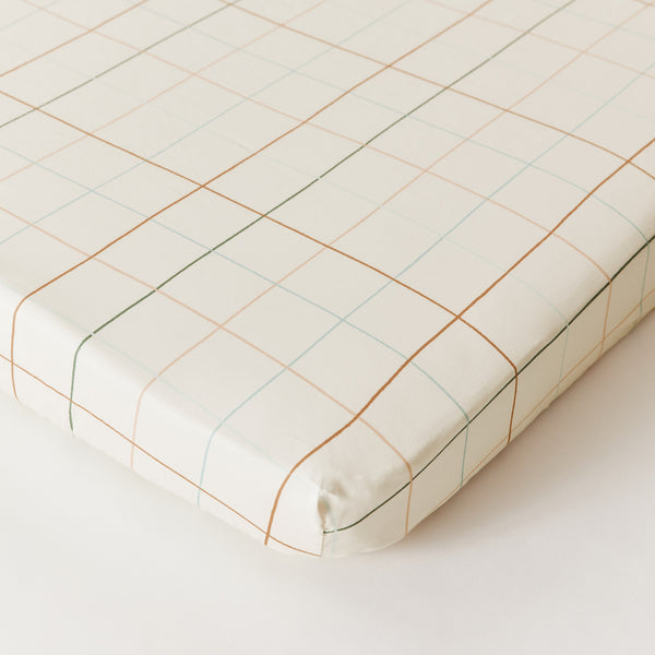 Grid Organic Cotton Fitted Sheet