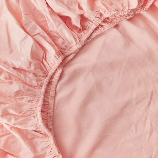 Rose Pink Organic Cotton Fitted Sheet