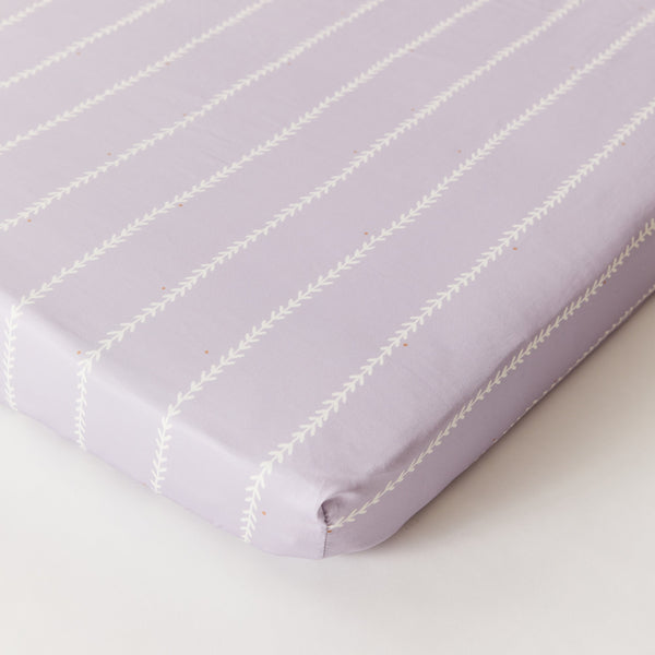 Vine Lilac Organic Cotton Fitted Sheet