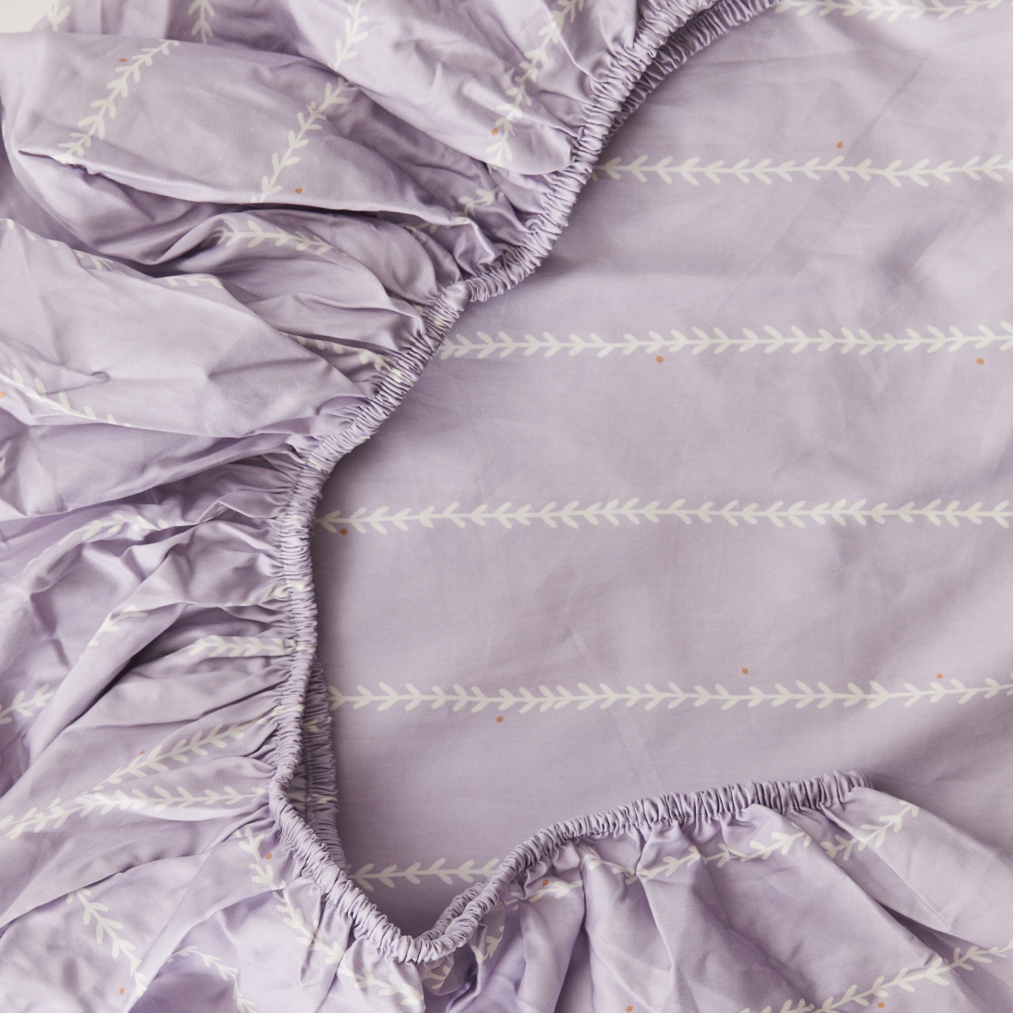 Vine Lilac Organic Cotton Fitted Sheet