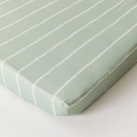 Vine Mint Organic Cotton Fitted Sheet