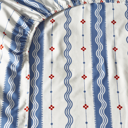 Etta Organic Cotton Fitted Sheet – Indigo
