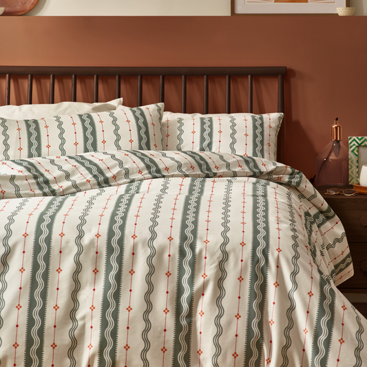 Etta Organic Cotton Duvet Cover Set – Olive
