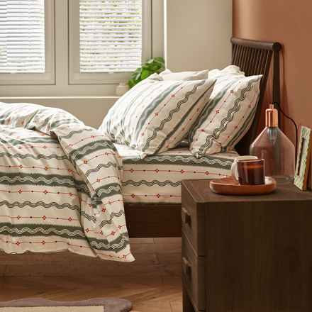 Etta Organic Cotton Duvet Cover Set – Olive