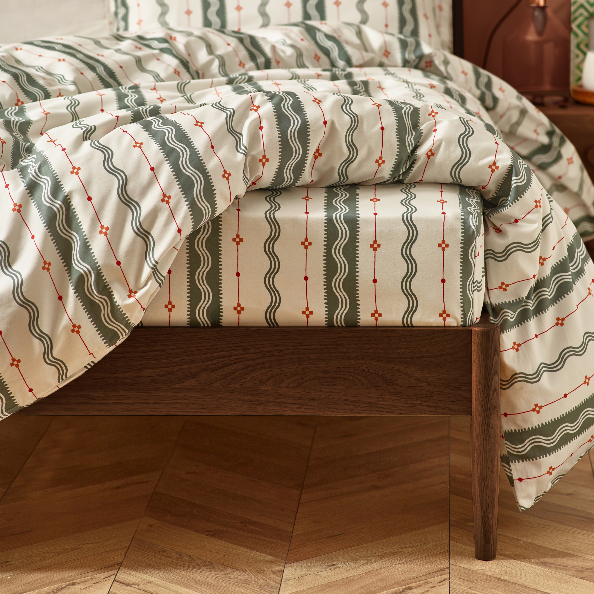 Etta Organic Cotton Fitted Sheet – Olive