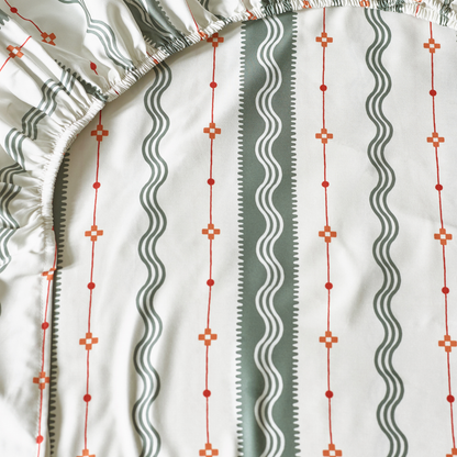 Etta Organic Cotton Fitted Sheet – Olive