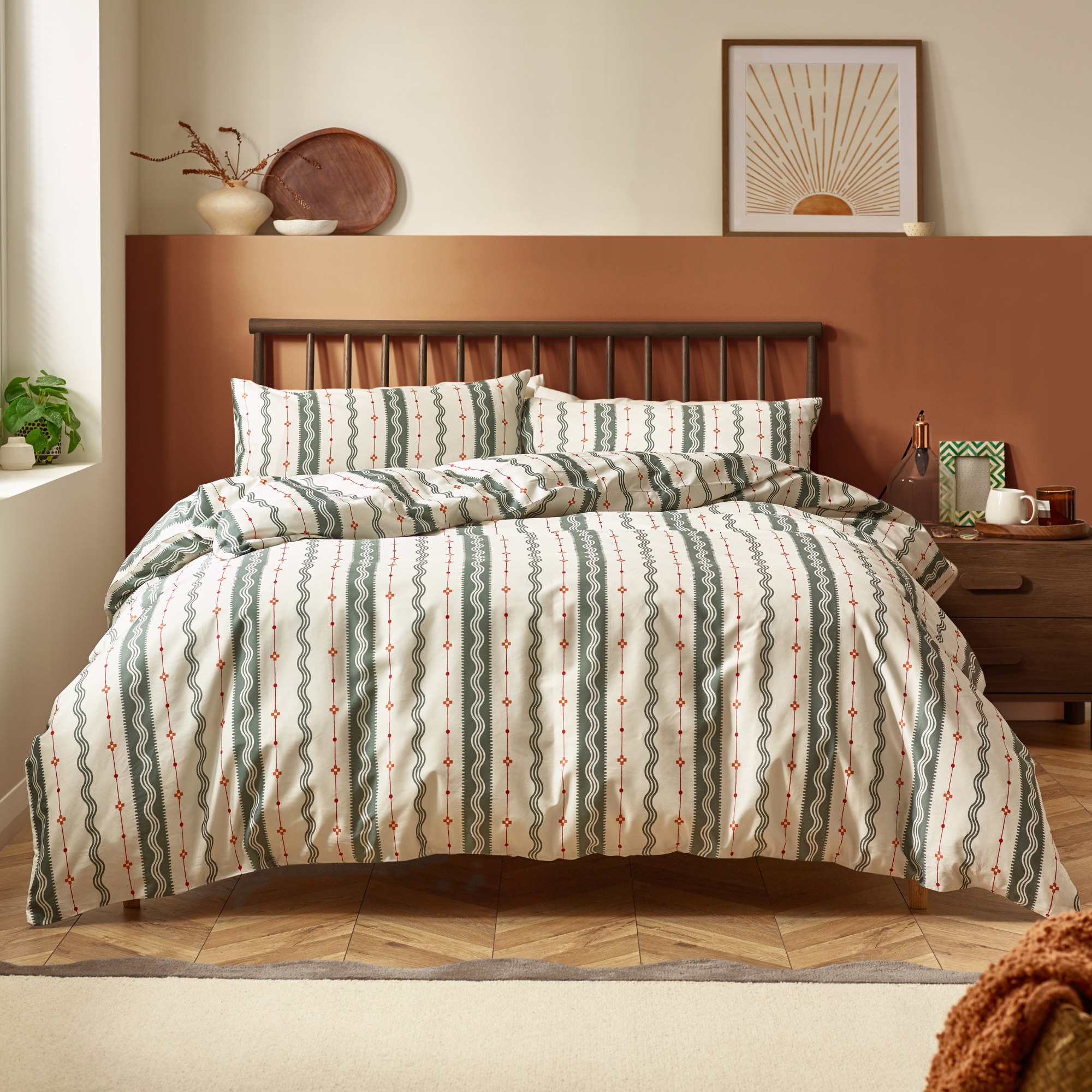 Etta Organic Cotton Fitted Sheet – Olive
