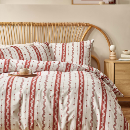 Etta Organic Cotton Duvet Cover Set – Rust