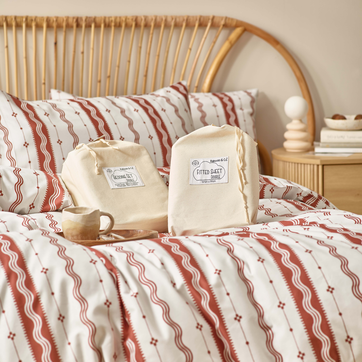 Etta Organic Cotton Fitted Sheet – Rust