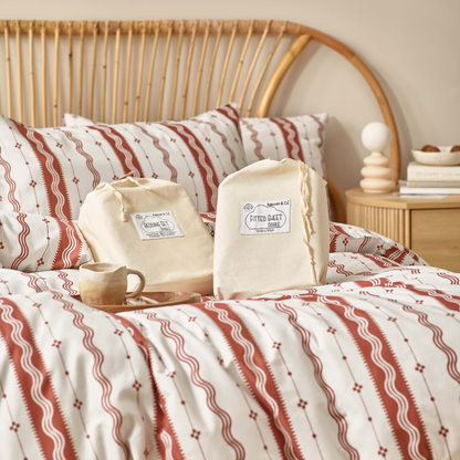 Etta Organic Cotton Fitted Sheet – Rust