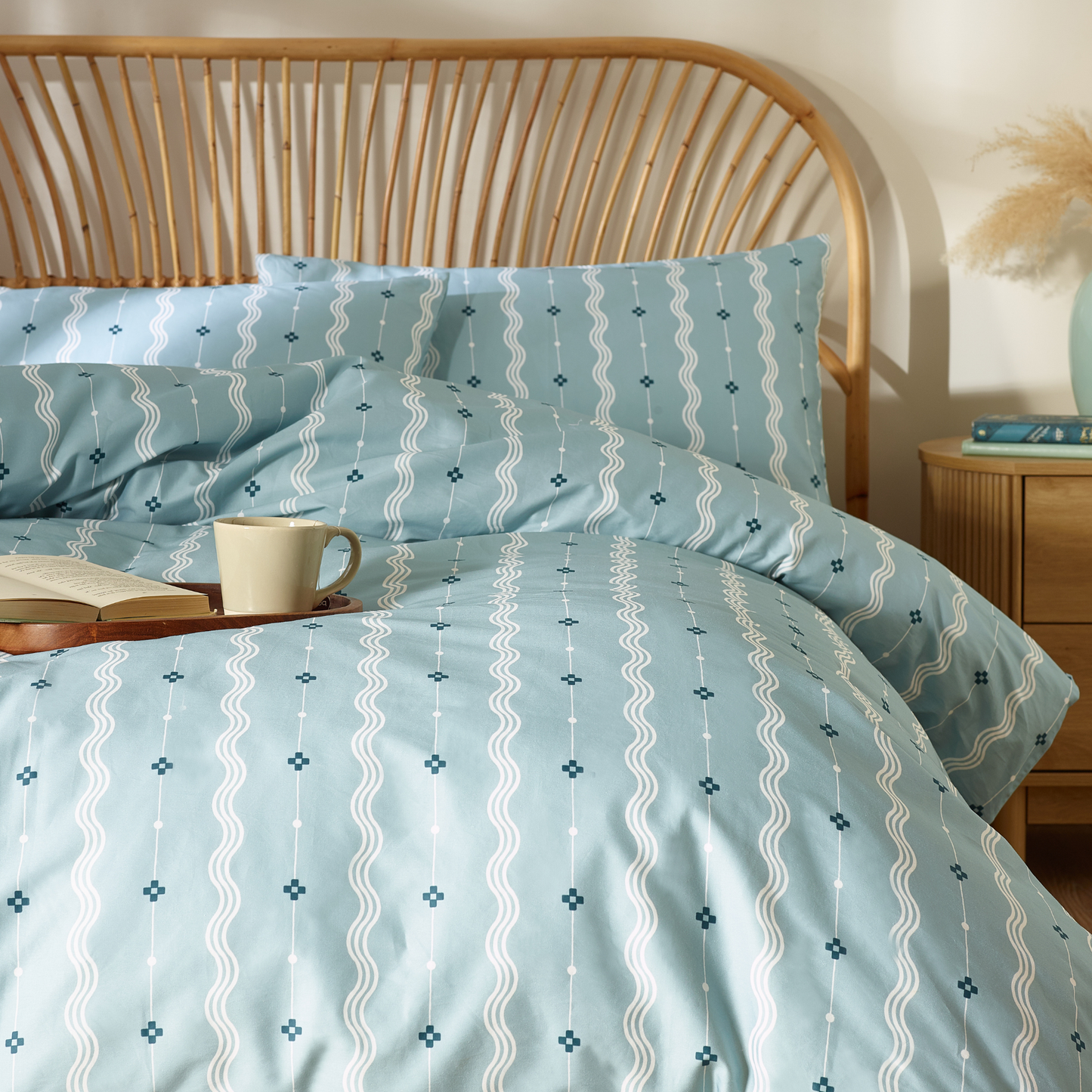 Mara Organic Cotton Duvet Cover Set – Sky