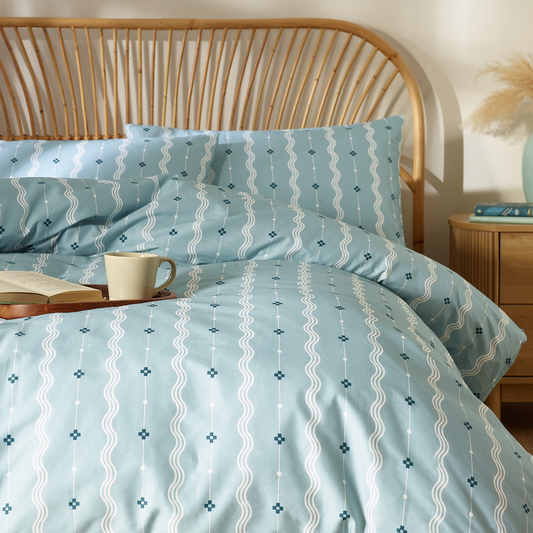 Mara Organic Cotton Duvet Cover Set – Sky