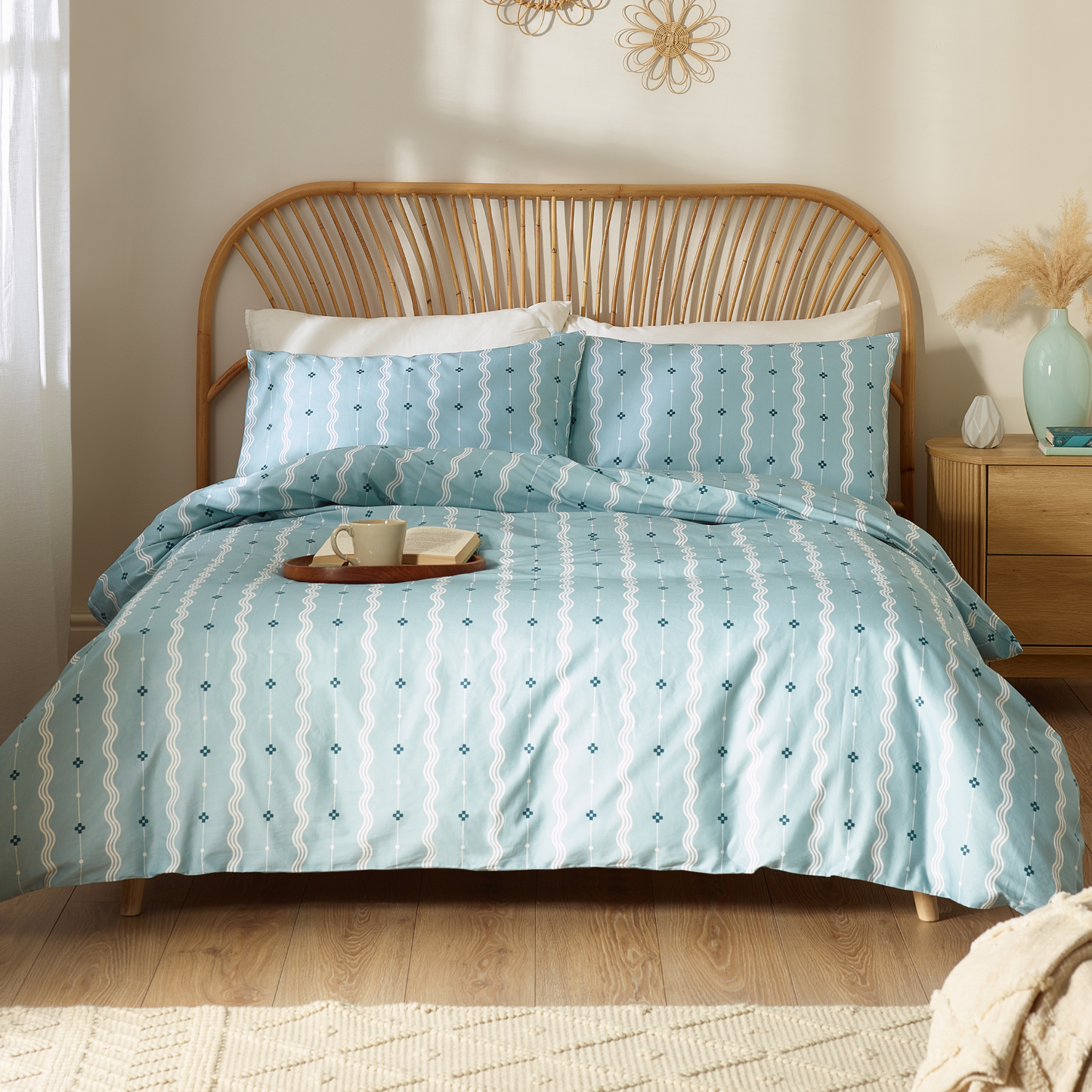 Mara Organic Cotton Fitted Sheet – Sky