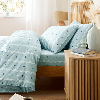 Mara Organic Cotton Duvet Cover Set – Sky