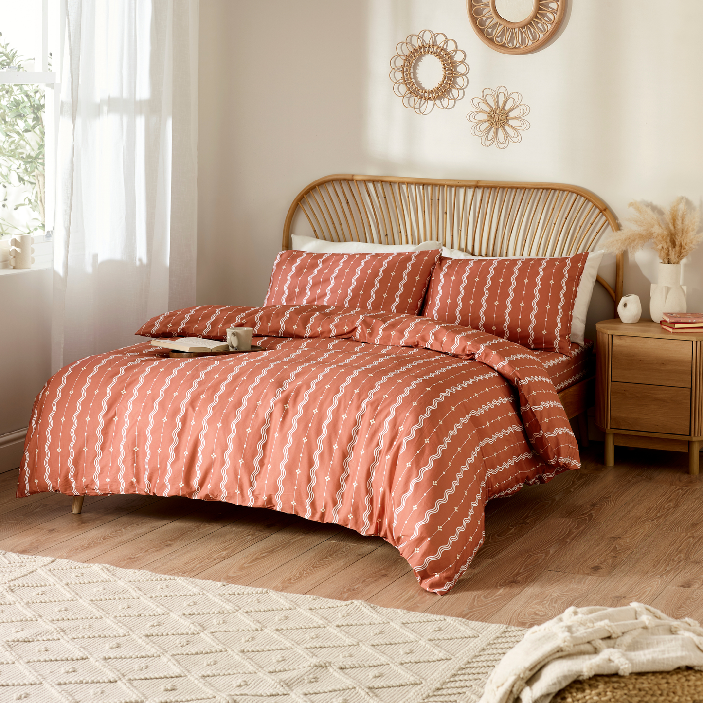 Mara Organic Cotton Duvet Cover Set – Rust