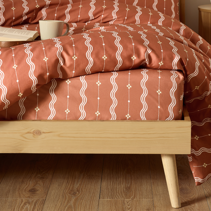 Mara Organic Cotton Fitted Sheet – Rust