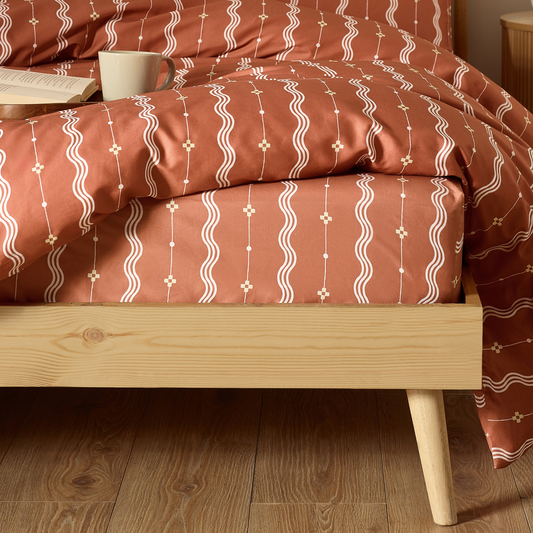 Mara Organic Cotton Fitted Sheet – Rust
