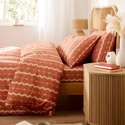 Mara Organic Cotton Duvet Cover Set – Rust