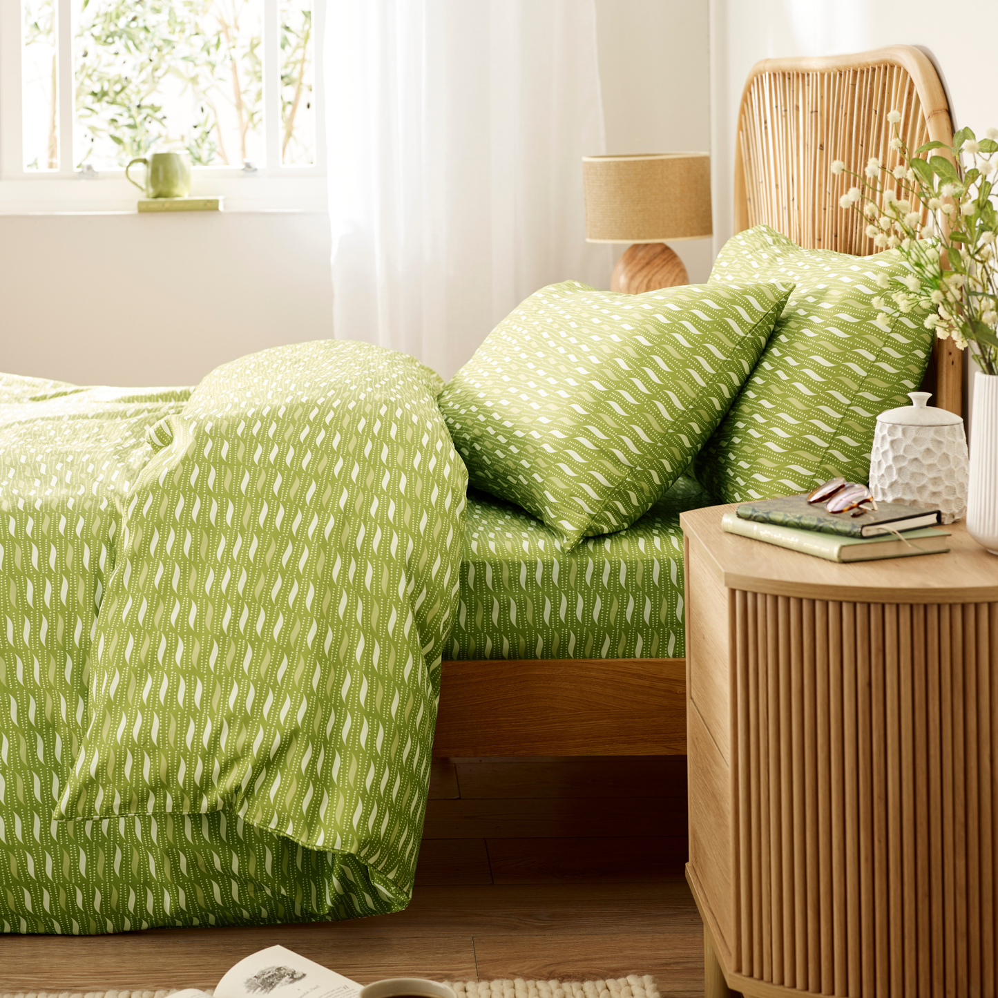 Laila Organic Cotton Duvet Cover Set – Leaf