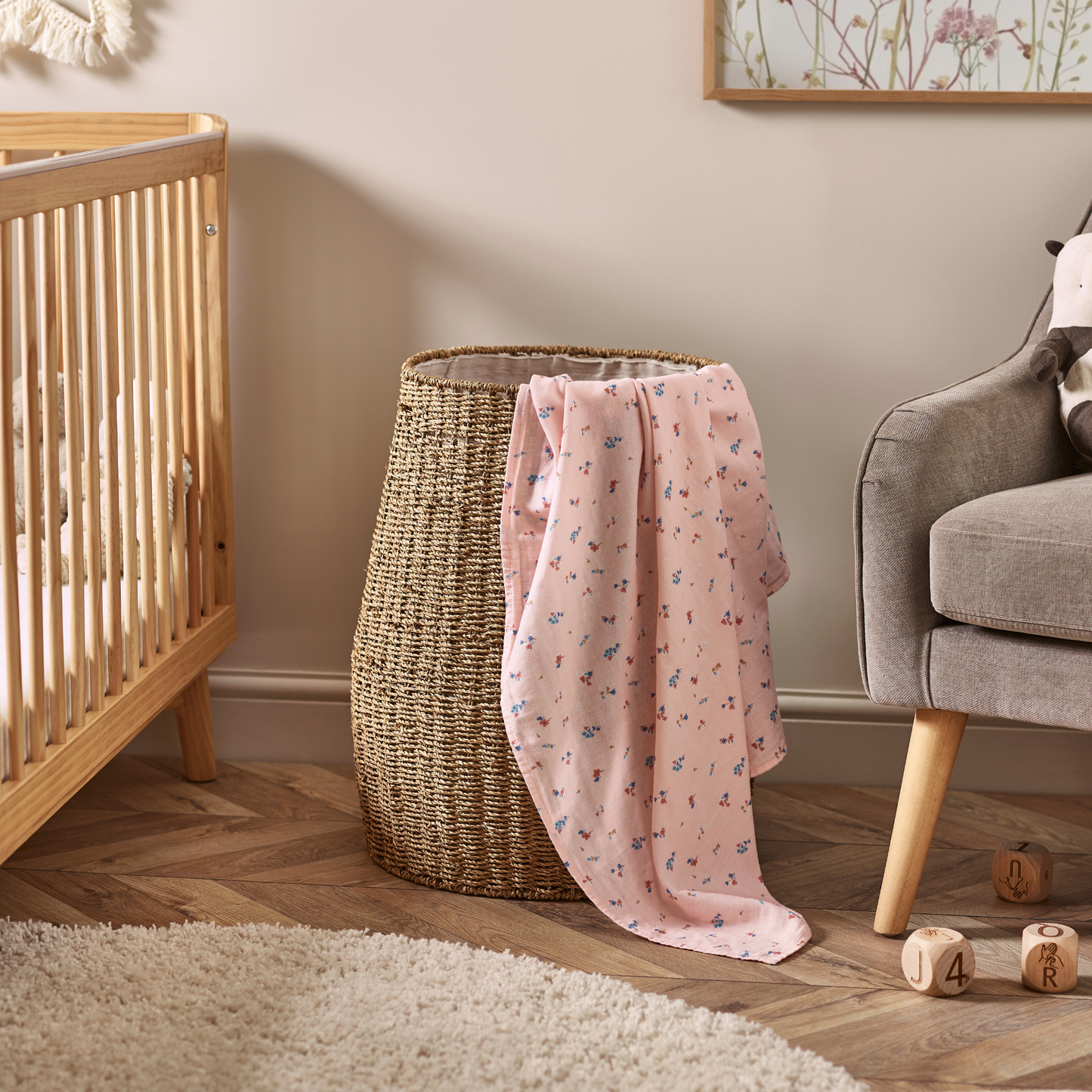 Blossom Organic Cotton Muslin Swaddle