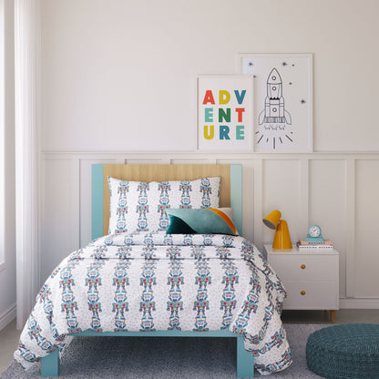 Robot Organic Cotton Duvet Cover & Pillowcase