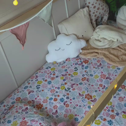 Floral Organic Cotton Fitted Sheet