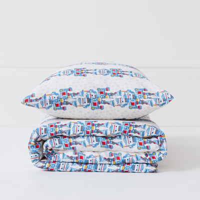 Robot Duvet Organic Cotton Cover & Pillowcase